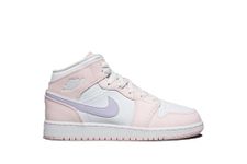 Air Jordan 1 Mid Big Kids' Shoes (FD8780-601, Pink Wash/White/Violet Frost), Pink Wash/White/Violet Frost, 7 Big Kid