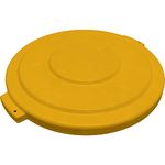 Sparta Bronco Round Waste Bin Trash Container Lid 32 Gallon - Yellow