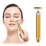 ZYLLENZA 24K Gold Massager Electric Vibration Energy Beauty Bar Facial Massage For Roller Waterproof Face Skin Care T-Shaped Anti Wrinkle For Forehead, Cheek,Neck,Clavicle Arm Leg