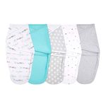 aden + anais Essentials Easy Wrap Swaddle, Cotton Knit Baby Wrap, Newborn Wearable Swaddle Sleep Sack, 5 Pack, Starlit, 0-3 Months