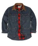 Men's Denim Trucker Jacket Lightweight Fall Flannel Lined Jean Casual Work Utility Shirt Denim Jackets Coat Indigo L