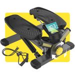 Twist Stepper with Resistance Bands & Handlebar & Mat, Mini Stepper with 300LBS Weight Capacity, Twist Stepper for Full Body Workout, Adjust Step Height, Smooth & Quiet, Step Machine…