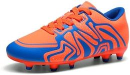 DREAM PAIRS Boys Girls Soccer Cleats Youth Firm Groud Baseball Cleats Sport Athletic Outdoor Trainning Football Shoes for Little/Big Kid,Size 1 Little Kid,Orange,160472-K