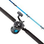 FLADEN Fishing - Quality 6ft or 7ft - 30 to 40 lbs Class Boat Sea Fission Blue Rod and Multiplier Reel Combo - Pre Loaded with Line for Offshore Marine Fish (6ft / 1.8m)
