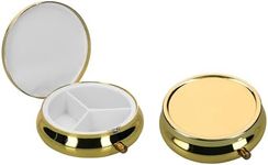 kwmobile 3 Compartment Pill Box - Set of 2X Stainless Steel Travel Box Organizer for Tablets and Prescriptions - Gold