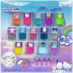 Hello Kitty and Friends - Townley Girl 15 Pcs Non-Toxic Peel-Off Nail Polish Set with Glittery Shimmery & Opaque Colors & Nail Accessories for Girls Ages 3+ For Parties, Sleepovers & Makeovers