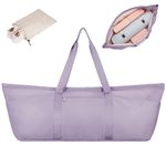 Sportsnew Large Yoga Bag for Mat, Blocks, Shoes, Wet Compartment - Ladies Purple Pilates Bag with Adjustable Mat Strap