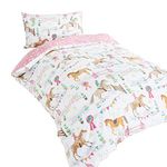 Horses Animals Girls Single Quilt Duvet Cover & Pillowcase Bedding Bed Set New