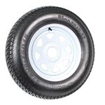 eCustomRim Trailer Tire On Rim ST205/75D15 F78-15 205/75-15 LRC 5 Lug Wheel White Spoke - 2 Year Warranty w/Free Roadside