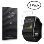 Youniker 3 Pack for Garmin Vivoactive HR Screen Protector Tempered Glass for Garmin Vivoactive HR Smart Watch Screen Protector Foils Glass 9H 0.3MM Anti-Scratch Anti-Fingerprint No Bubble