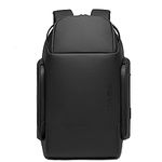 BANGE Water Resistant Polyester Unisex 15.6 inch Travel Laptop Backpack with USB Port (Black)