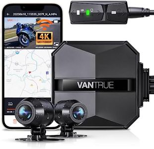 VANTRUE F1 Motorcycle Camera 4K Front and Rear 5GHz WiFi GPS HDR Waterproof, Dual Motorbike Motorcycle Dash Cam Dustproof, Motorbike Camera Dual Lens 160 Wide Anlge, 24H Parking Mode, 512GB Max