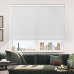 Allesin Cellular Shades Cordless, Light Filtering Honeycomb Blinds for Indoor Windows, Thermal Insulated Window Shades for Home Office Pull Down, Perfect for Bedroom/Living Room, White - H64 x W35