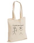 I've Got Your Back Stick Man Best Friends Gift Cotton Tote Bag Unisex