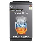 Godrej Smart Choice 10 Kg 5 Star, AI Tech, Inbuilt Heater, Fills Tub at ~0 Water Pressure, Steel Drum Fully Automatic Top Load Washing Machine (WTEON ADA 10 5.0 FEFH GLGR, Glacial Grey)