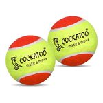 Cockatoo Rubber Cricket Tennis Ball, Construction of Tennis Ball for Cricket for Optimal Performance,Suitable for All Skill Levels. (90 Gr Per Ball - Pack of 2-Yellow Orange)