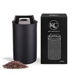 Airtight Coffee Canister for 500 g Coffee Beans with Vacuum Lid (Container for Coffee, Tea, Stainless Steel Container for Storage with Aroma Closure, Storage Jar for 500 g Coffee) Matte Black (1700)