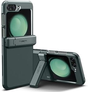 SPIGEN Tough Armor Pro for Samsung Galaxy Z Flip 5 Case with Kickstand, Hinge Protection, Air Cushion Protective Foam Technology, Heavy Duty Hard Raised Edges Cover - Abyss Green