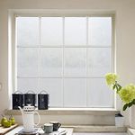 CVANU Privacy Window Film White Window Frosting Film Window Sticker Window Cling Frosted Vinyl Sheets for Front Door/Bathroom/Sidelight/Small Windows, 24''x60''