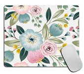 Vintage Flowers Mousepad Colorful Mouse Pad Floral Office Decor for Women Desk Accessories Botanical Flowers Mousepad Gift Coworker Boss,Computer Mouse Pads for Wireless Mouse 9.5×7.9×0.12 inches