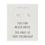 Philip Jones Sterling Silver Friendship Quote Knot Earrings