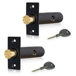 XFORT 2 Pack 60mm, Matt Black Mortice Door Bolts with 2 Star Keys, Door Security Rack Bolt Providing Enhanced Protection for Doors and Windows at Home and in The Workplace