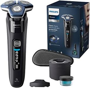 Philips Shaver Series 7000 - Wet & Dry Mens Electric Shaver with SkinIQ Technology, Razor with Pop-up Trimmer, Charging Stand, Travel Case, Quick Clean Pod and Quick Clean Cartridge (Model S7886/55)