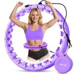 Leann L!fe U1-30 Knots Waist 20"-61”, Magnetic Lock Smart Weighted Hula Hoop for Adults Weight Loss, Infinity Hoop Plus Size,Children Adult Home Outdoors,Fitness Exercise,Abdominal Toner,Light Purple