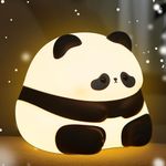 Attivolife Cute Panda Night Light Children's LED Lamp USB Charging Safe+Silicone Warm Light Animal Soft Silicone Bedside Lamp, Indoor Lighting for Bedroom Decor Gift for Your Bedside for Girls Boys