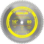 Oshlun SBL-100080 10-Inch 80 Tooth HI-ATB Saw Blade with 5/8-Inch Arbor for Melamine and Laminates
