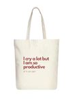 THE UMBRELLA STORE Tote Bag, Handmade Cotton Tote Bag with Inside Pocket, White