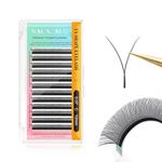 NAGARAKU yy Eyelash Extensions Supplies y lash 0.07mm C curl 10mm Premade Fans 4D Russian Volume Y Shape Faux Mink Matte 12 rows Cluster pre Fanned Wispies Crisscross Eye Lashes