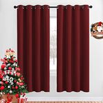 NICETOWN Blackout Curtain Panels Grommet - Home Decorations Thermal Insulated Solid Grommet Top Blackout Living Room Drapes (Burgundy Red, 1 Pair, 52 x 72-Inch)