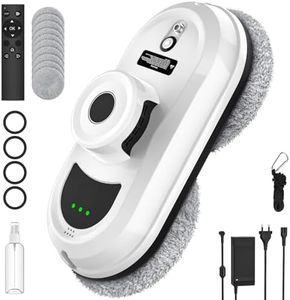 Robot Nettoyeur de Vitre, 5600pa Robot Laveur de Vitre Automatique, 3 Modes de Nettoyage, Navigation Intelligente, Télécommande et 10 Chiffons, Robot Lave Vitre pour Intérieures et Extérieures