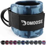 DMoose Ankle Strap for Cable Machine - One Size Fit with Premium Padding, Glute Kickback Ankle Strap, Ankle Cable Straps for Workout, Hip Abductors & Lower Body Exercises (Blue Camo - Single)