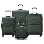 DELSEY Paris Sky Max 2.0 Softside Expandable Luggage with Spinner Wheels, Green, 2-Piece Set (21/24), Sky Max 2.0 Softside Expandable Luggage with Spinner Wheels