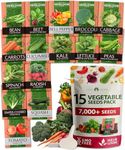 15 Heirloom Vegetable Seeds - Survival Bugout Seeds and Essential Emergency Prepper Gear - Non GMO Vegetable Seeds for Planting Home Garden Pack