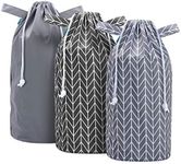 Teamoy Pail Liner for Cloth Diaper(Pack of 3), Reusable Diaper Pail Wet Bag with Drawstring, Fits for Dekor, Ubbi Diaper Pails, Gray +Gray Arrows +Black Arrows