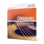 D'Addario Guitar Strings - Phosphor Bronze Resophonic Guitar Strings - EJ42 - Superb, Long Lasting Tone, Comfortable Playability - For 6 String Guitars - 16-56 Medium Resophonic