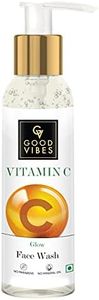 Good Vibes Vitamin C Glow Face Wash, 120 ml Rich in Antioxidants Moisturizing Skin Softening Formula for Healthy Glowing Skin, Helps Reduce Dark Spots & Blemishes For All Skin Types