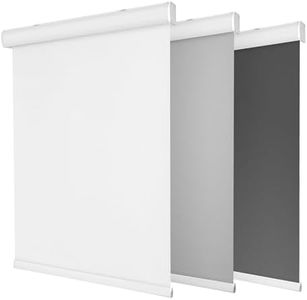 Allesin 100% Blackout Cordless Roller Shades for Windows, Free-Stop Shades, Thermal Insulated, UV Protection, Waterproof Fabric, Easy to Install for Home, Office, Bathroom (White 34 x 72)