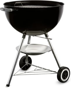 Weber Classic Kettle Charcoal Barbecue, 57cm – Porcelain-Enamelled, One-Touch Cleaning, Lid Thermometer, Black
