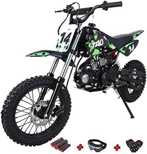 X-Pro 110cc Dirt Bike Pit Kids Pitbike 110 with Gloves, Goggle and Handgrip (Black)