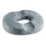 The White Willow Hr Foam Orthopaedic Coccyx Seat Cushion For Lower Back Pain, Sciatica, Tailbone, Lumbar Pain Relief Donut (17" X 14" X 2.5), Pack Of 1, Grey