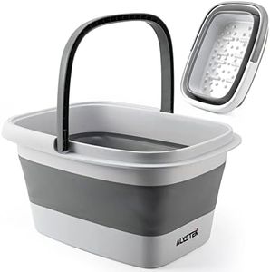 ALYSTER Foot Bath Collapsible Foot Bath Foot Soak Tub with Handle Foot Spa Bath 15L/4 Gallons Massager Foot Soaking Bath Basin Feet for Dry Cracked Feet, Pedicure Foot Soak, Home Spa Treatment