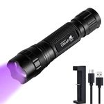 ULTRAFIRE Black Light UV Flashlight, LED 395nm Ultraviolet Blacklight Flashlight,Adjustable Focus Mini UV Flashlight Pet Urine Detector for Resin Curing, Dry Stain, Scorpion and Bed Bug UV Torch