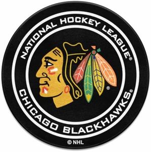 FANMATS NHL Chicago Blackhawks Nylon Face Hockey Puck Rug