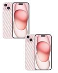 (Pack of 2) Compatible for Apple iPhone 15 Plus/iPhone 15+ Back Skin Transparent Carbon Fiber 3D Skin Sticker/Vinyl wrap/Protective Film/Lamination Layer Mobile Skin by Candeal Mizhan (only Back)