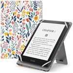 MoKo Universal Case for 6",6.8",7" Kindle eReaders - Kindle/Kobo/Voyaga/Lenovo/Sony Kindle E-Book Reader, Lightweight PU Leather Folio Shell Cover Case, with Hand Strap/Kickstand, Flowers