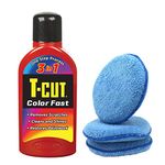 T-Cut RED Colour Fast Polish 500ml + 3 Microfibre Applicator Pads